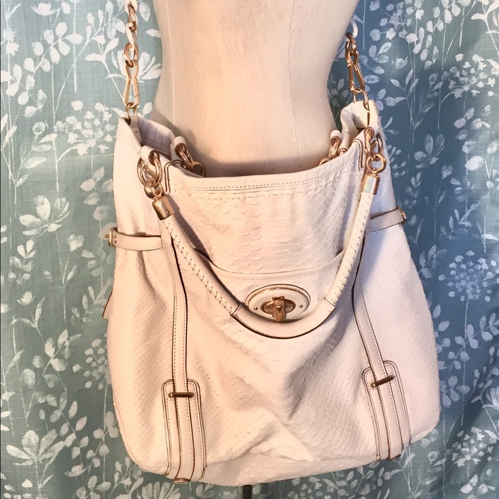 ❇️Auth Coach Audrey python leather embossed bag - Picture 3 of 8